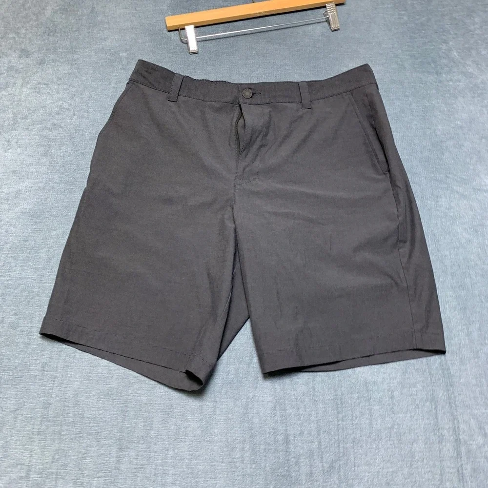 Banana Republic Chino Shorts Mens 36 Black Flat Front Slash Pockets Streetwear